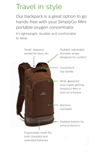 Load image into Gallery viewer, Respironics SimplyGo Mini Backpack (Brown &amp; Black)
